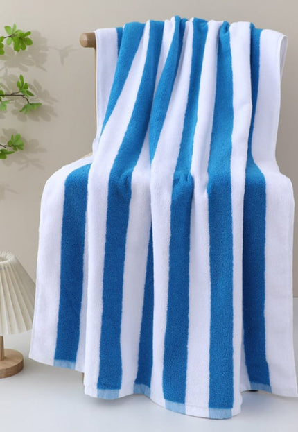 NEW300725 Retro Handdoek Blauw Wit