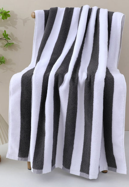 NEW300725 Retro Zwart-Witte Katoenen Handdoek Zachte Badstof