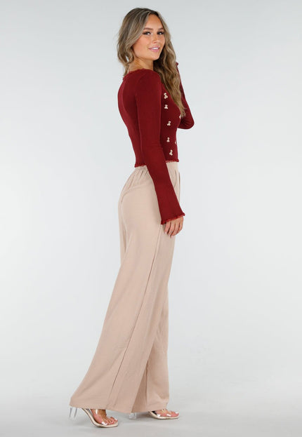 NEW300725 Rib Top met Teddybeertjes Rood