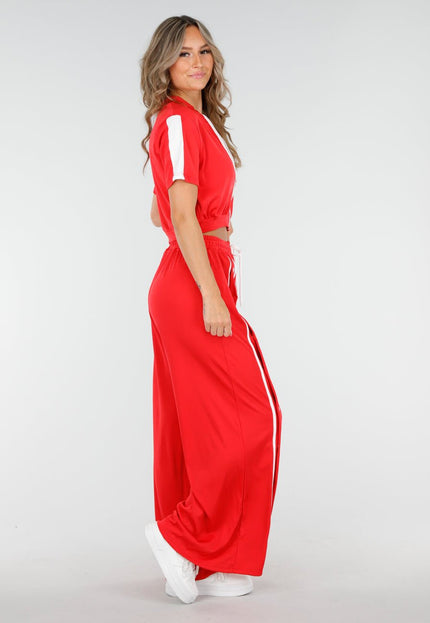 NEW300725 Rode Set met Vestje en Wijde Broek