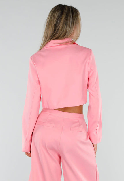 NEW300926 Roze Two Piece Blazer Set met Bermuda pantalon