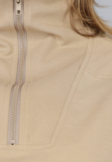 NEW3010 Beige Oversized Sweater met Rits