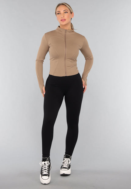 NEW3010 Camel Sportvestje met Rits