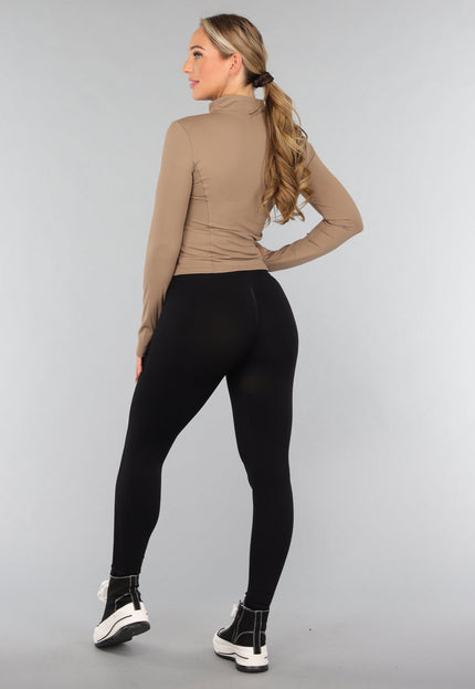 NEW3010 Camel Sportvestje met Rits