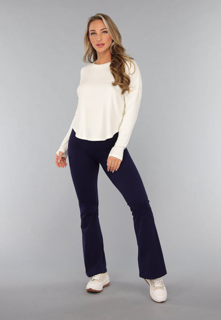 OP=OP.33.S Créme Ribstof Open Rug Lounge Shirt