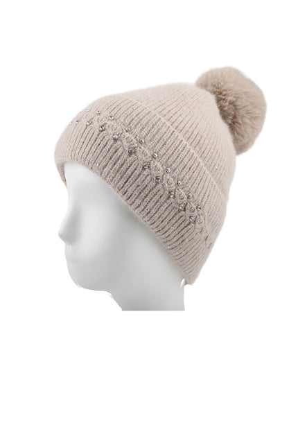 NEW3010 Gebreide Glitter Muts met Pompon