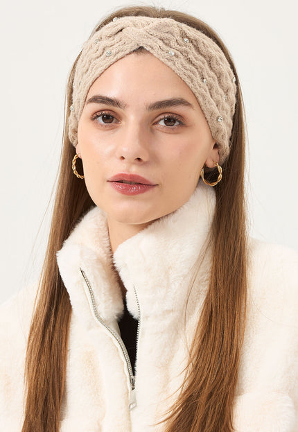 NEW3010 Gebreide Haarband met Glitter Steentjes