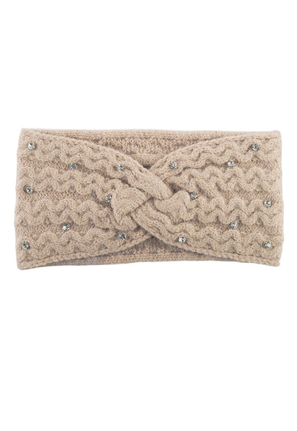NEW3010 Gebreide Haarband met Glitter Steentjes