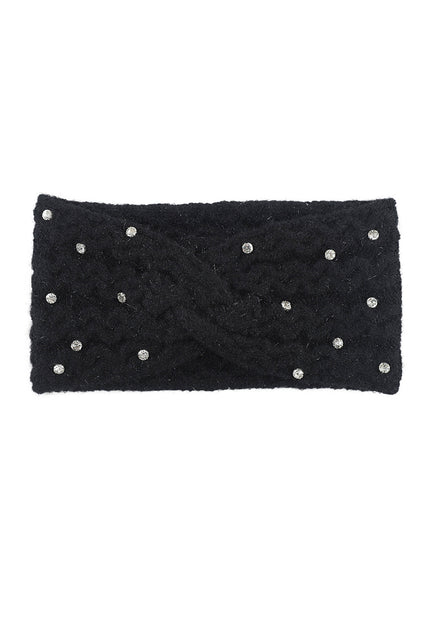 NEW3010 Gebreide Haarband met Glitter Steentjes