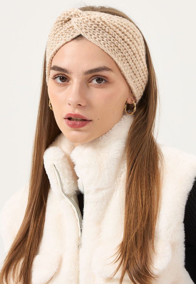 NEW3010 Gebreide Haarband met Pailletten