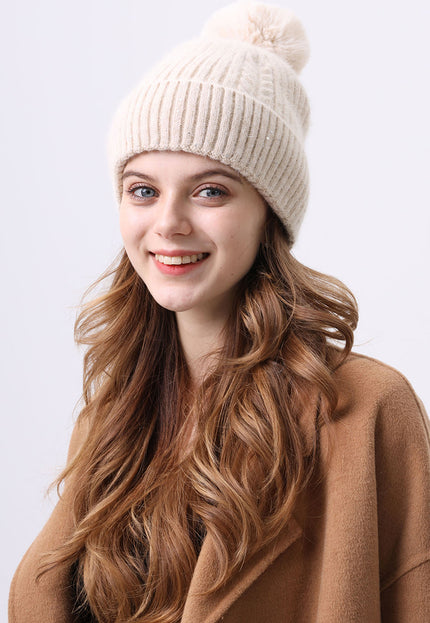 NEW3010 Gebreide Muts met Pompon