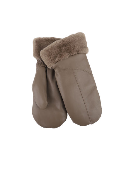 NEW3010 Lederlook Wanten met Bont Randje