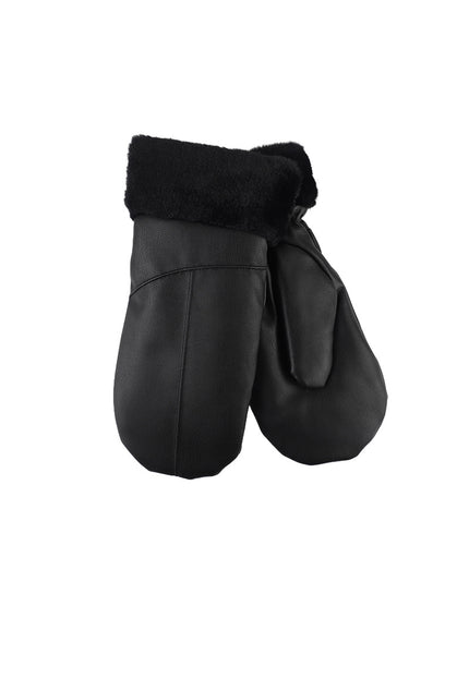 NEW3010 Lederlook Wanten met Bont Randje