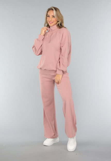 NEW3010 Oudroze Trui met Rits Detail