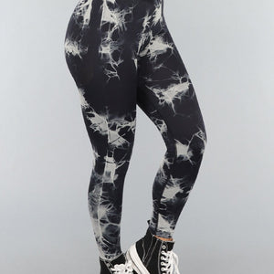 NEW3010 Print Stretch Overslag Legging met Tie Dye