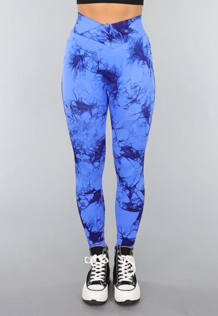NEW3010 Scrunch Fitness Legging met Print en Overslag