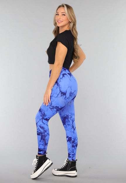 NEW3010 Scrunch Fitness Legging met Print en Overslag