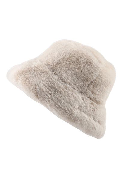NEW3010 Suèdelook Bucket Hat met Bont Randje