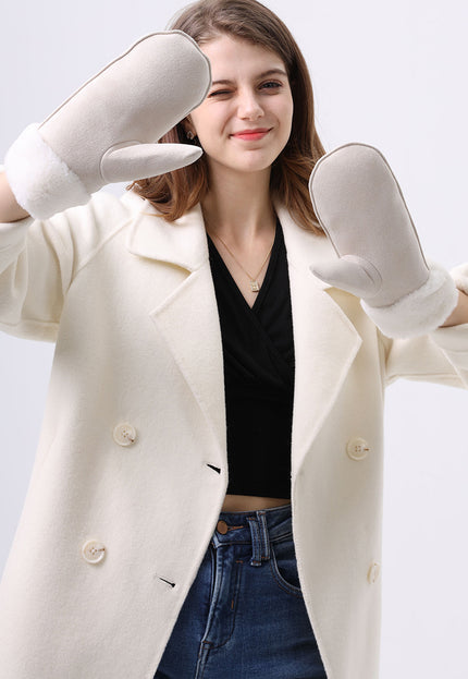 NEW3010 Suèdelook Wanten met Bont Randje