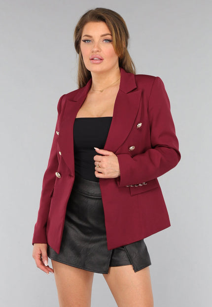 OP=OP.06.NL Wijnrode Button Blazer