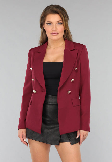 OP=OP.06.NL Wijnrode Button Blazer