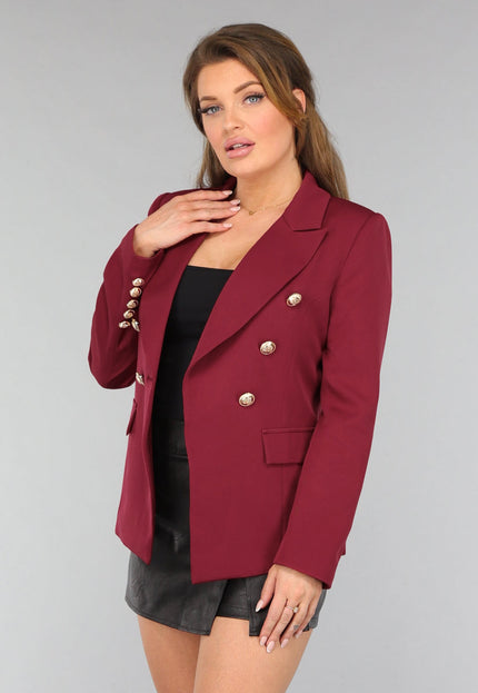 OP=OP.06.NL Wijnrode Button Blazer