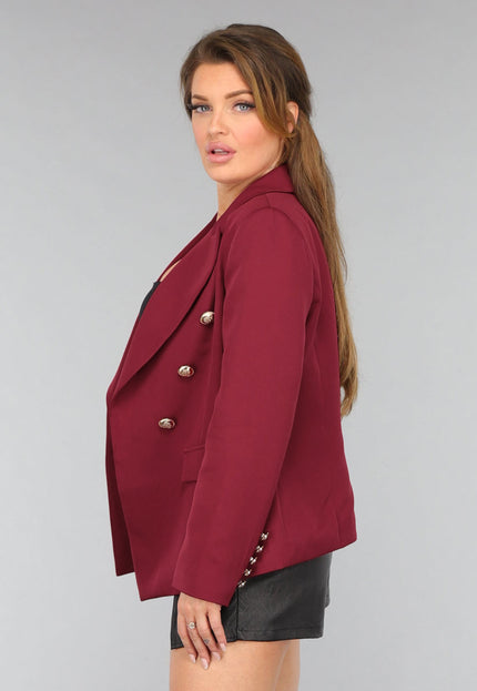 OP=OP.06.NL Wijnrode Button Blazer