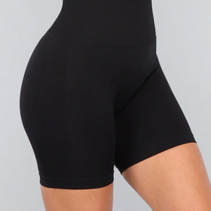 NEW3010 Zwarte Biker Short met Scrunch