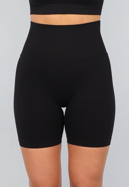 NEW3010 Zwarte Biker Short met Scrunch