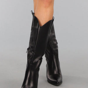OP=OP.42.NL Zwarte Hoge Cowboylaarzen