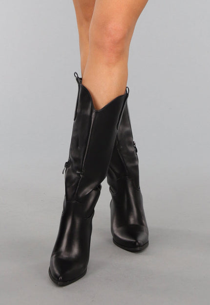 OP=OP.42.NL Zwarte Hoge Cowboylaarzen