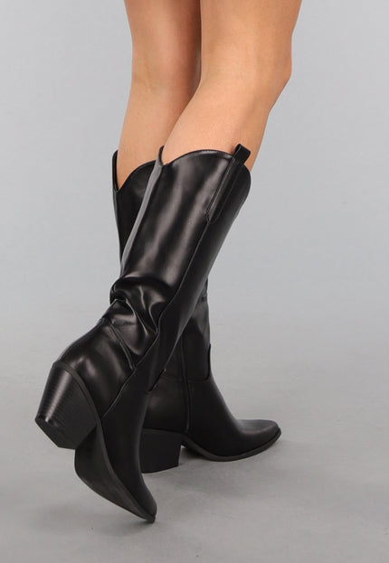 OP=OP.42.NL Zwarte Hoge Cowboylaarzen