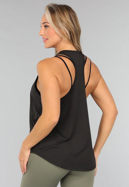 NEW3010 Zwarte Loose Fit Sport Tanktop