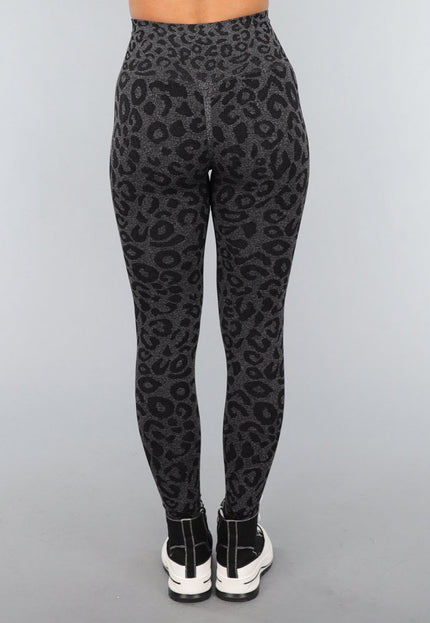 NEW3010 Zwarte Panterprint Gym Legging met Stretch