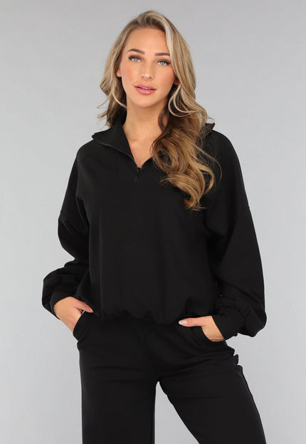 NEW3010 Zwarte Zipper Trui