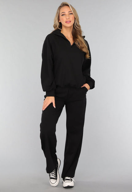 NEW3010 Zwarte Zipper Trui