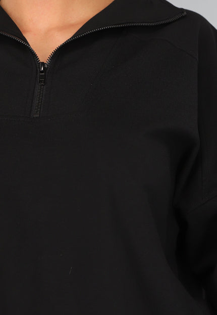 NEW3010 Zwarte Zipper Trui