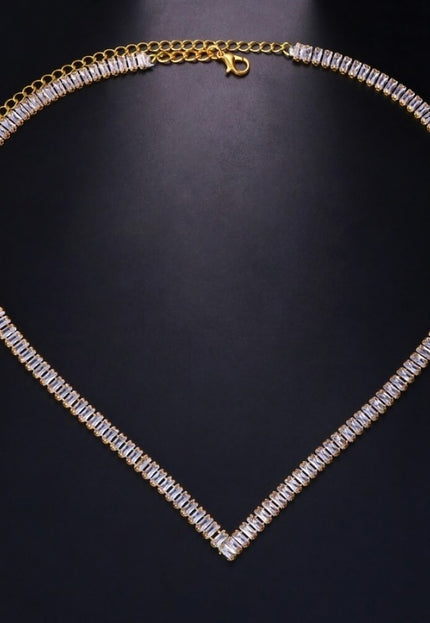 NEW3011 Gouden Diamanten Hals Ketting