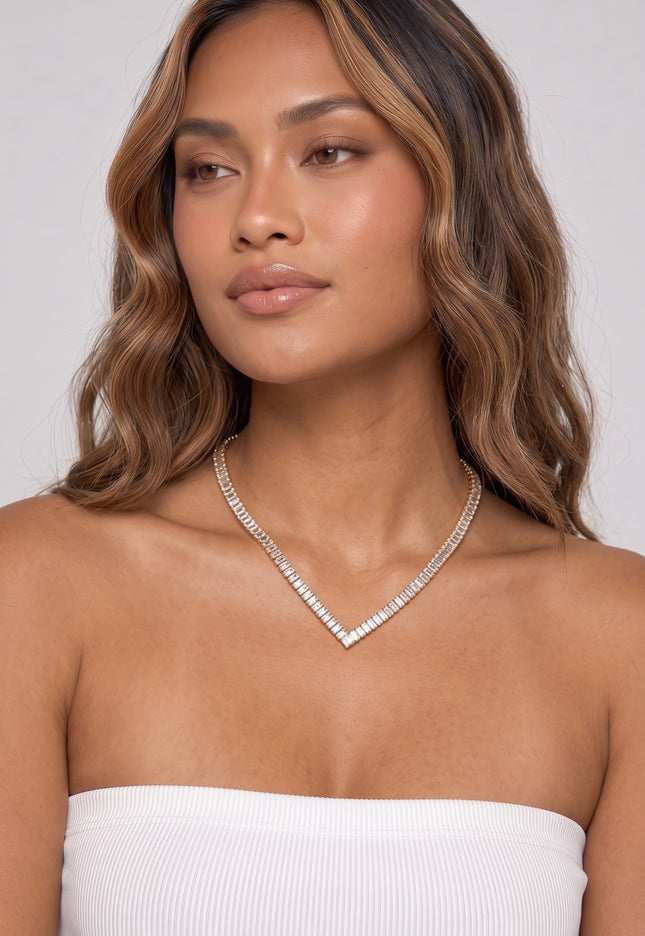 NEW3011 Gouden Diamanten Hals Ketting