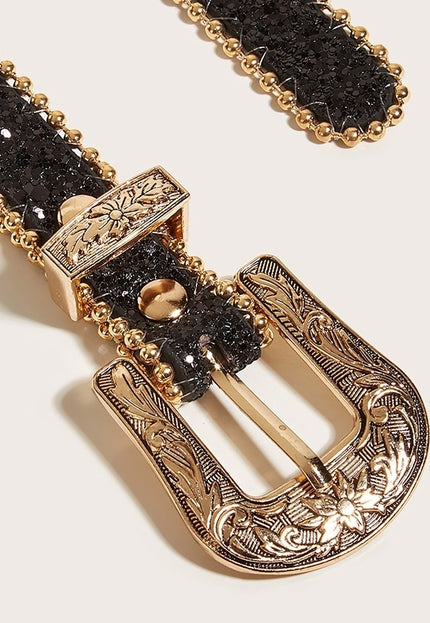 NEW3011 Gouden Parel Riem met Sierlijke Gesp