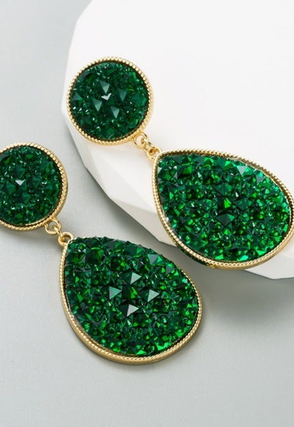 NEW3011 Groene Druppel Oorhangers