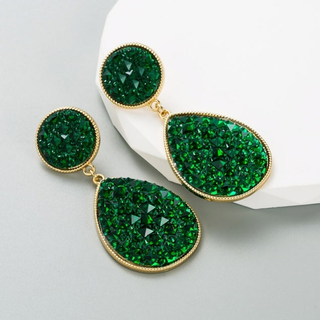NEW3011 Groene Druppel Oorhangers
