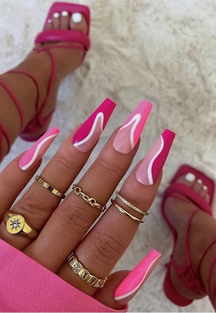 NEW3011 Multi Roze Swirl Nepnagels