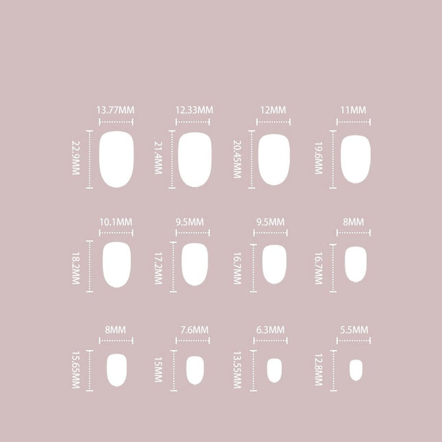 NEW3011 Ovaal Nude Nepnagels met Glitter