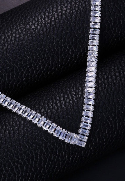 NEW3011 Zilveren Diamanten Hals Ketting