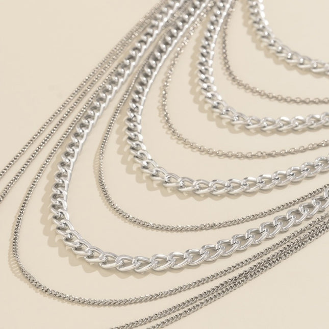 NEW3011 Zilveren Grove Schouder Ketting