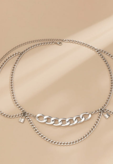 NEW3011 Zilveren Heup Bodychain