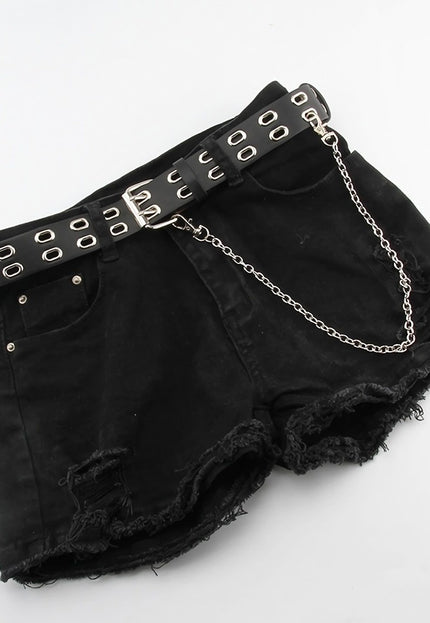 NEW3011 Zwarte Riem met Dubbele Ringen
