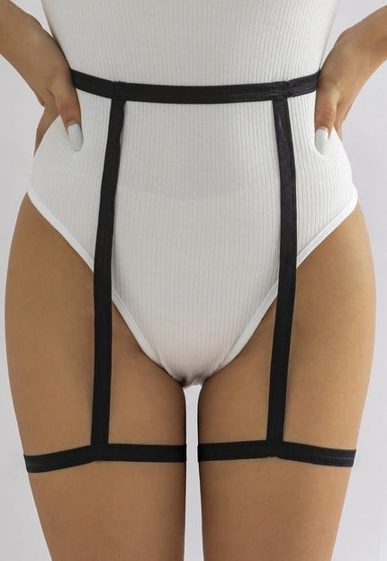 NEW3011 Zwarte Stretch Jarretels