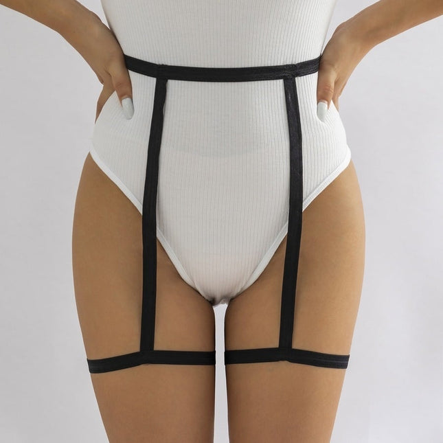 NEW3011 Zwarte Stretch Jarretels